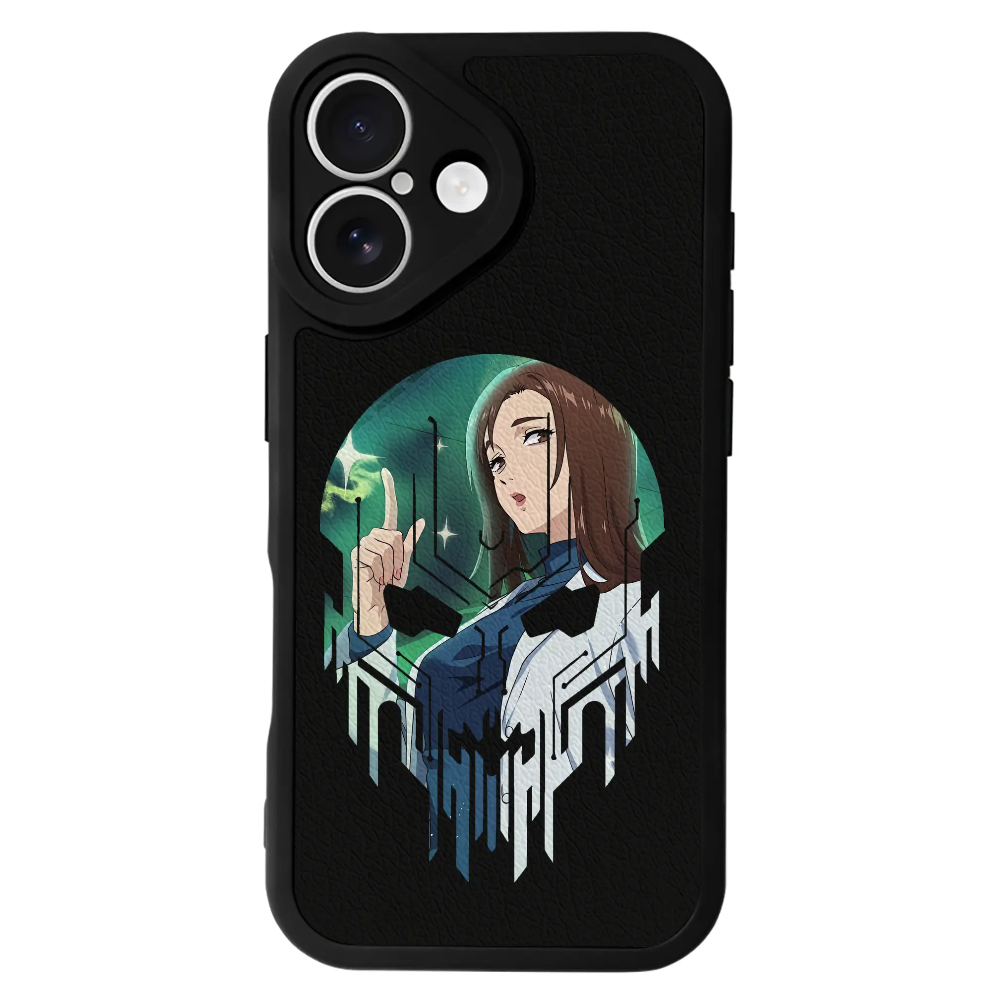 呪術廻戦 グッズ,家入 硝子 - IPhone 16シリーズ対応 ・ シリコンスマホケース ・ レザー調 ・ 高精度フィット ・ 耐衝撃 ・ ワイヤレス充電対応 ・ 精密カット